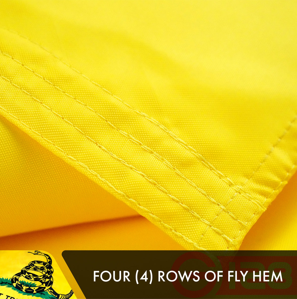 Gadsden (Dont Tread On Me) Flag 210D Embroidered Polyester 2x3 Ft - Double Sided 3ply - View 5