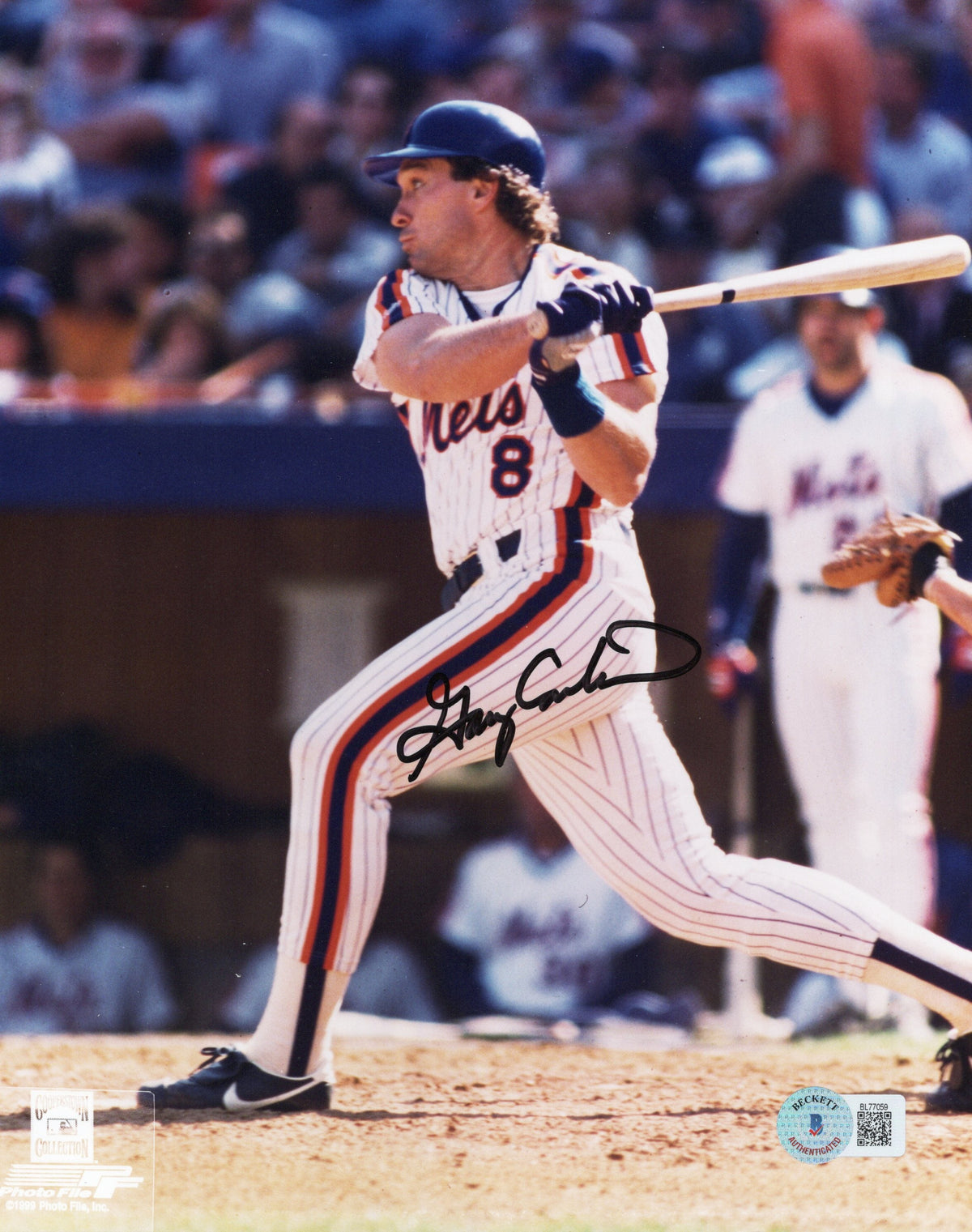 Gary Carter Autographed New York Mets 8x10 Photo Beckett Authenticated #3