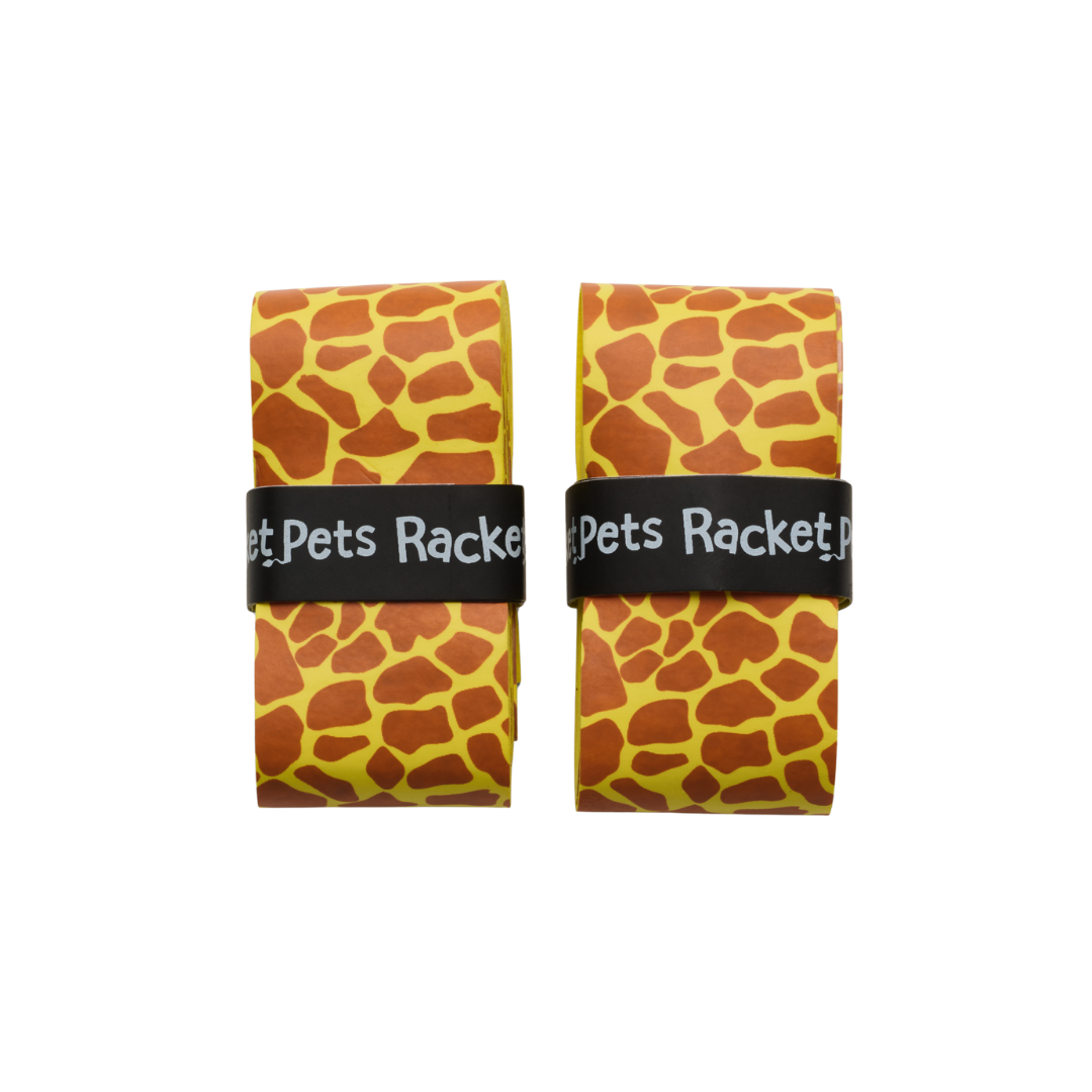 Racket Pets Tennis Overgrip 2 Pack, Animal Print in Giraffe - Front View