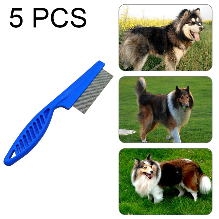 5 PCS Pet Cats Dogs Supplies Combs Fine Toothed Stainless Steel Needle Fleas Removal Combs, Length: 18.5cm, Length