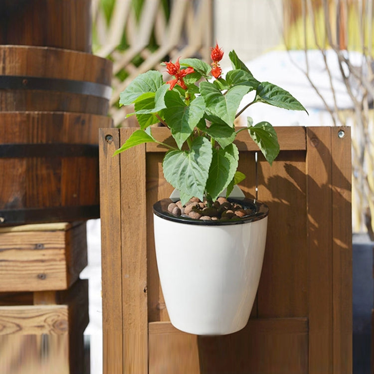 Self-Watering Planter Grow Plants Lazy Flower Pots Wall-hanging Round Resin Plastic Flower Pots, Size - View 7