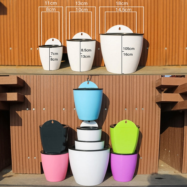 Self-Watering Planter Grow Plants Lazy Flower Pots Wall-hanging Round Resin Plastic Flower Pots, Size - View 8