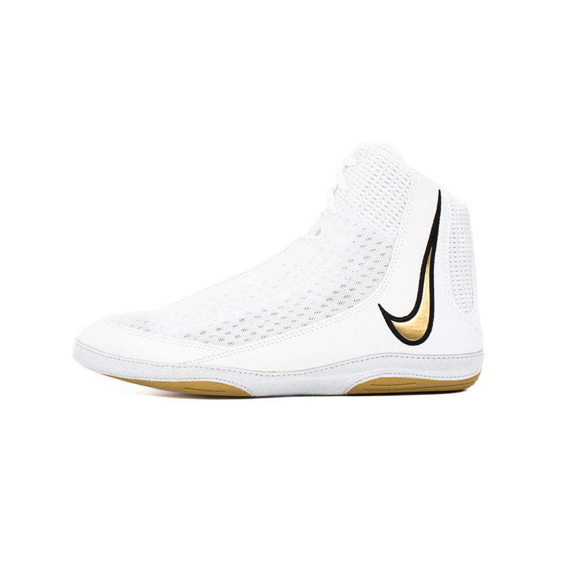 Nike Inflict 4 Unisex White/Metallic Gold And Black Wrestling Shoes