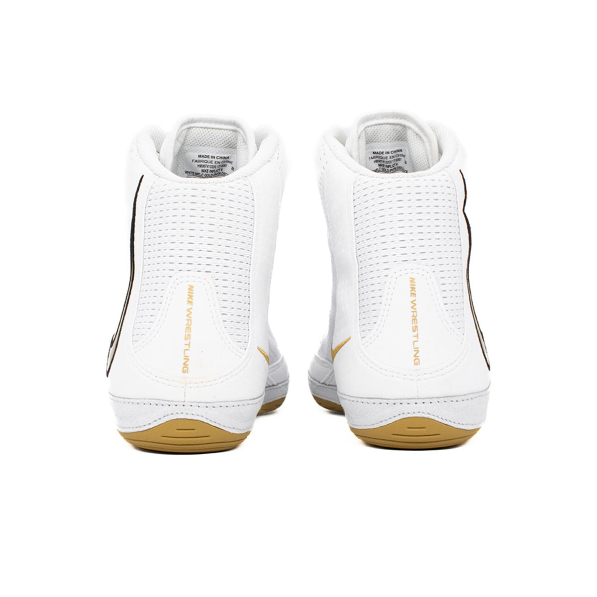 Nike Inflict 4 Unisex White/Metallic Gold And Black Wrestling Shoes