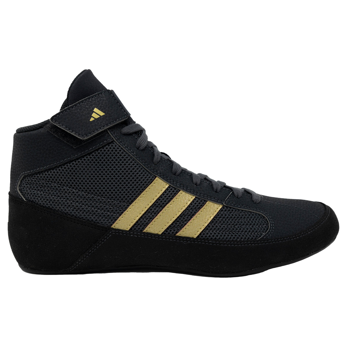 Adidas | HP6872 | HVC 2 Jugend | Schwarz/Anthrazit/Gold Kinder-Wrestling-Schuhe