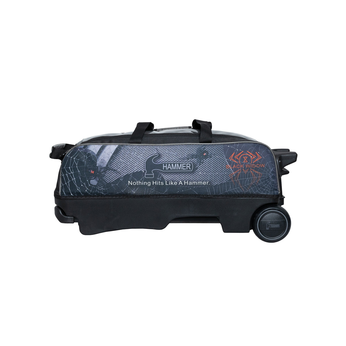 Hammer Hybrid Triple Roller Bowling Bag - Black Widow - Hammer Black Widow Hybrid Triple Roller 2026 Front 1600x1600