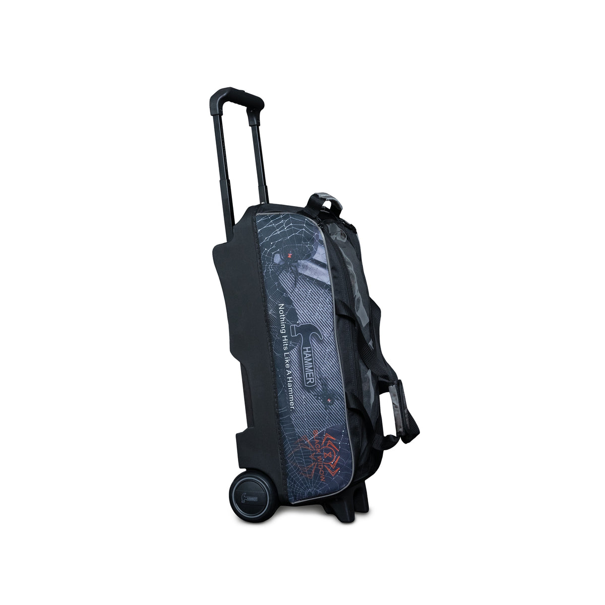 Hammer Hybrid Triple Roller Bowling Bag - Black Widow - Hammer Black Widow Hybrid Triple Roller 2026 Upright 1600x1600