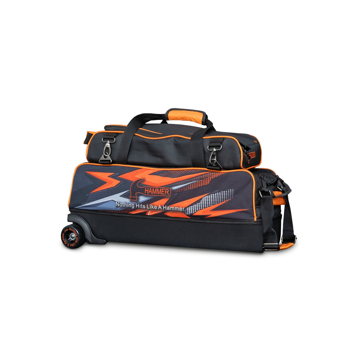 Hammer Dye-Sub Triple Tote Bowling Bag - Orange with Shoe Pouch - Hammer Dye-Sub Triple Tote wPouch Orange 2026 Left 3qtr 1600x1600
