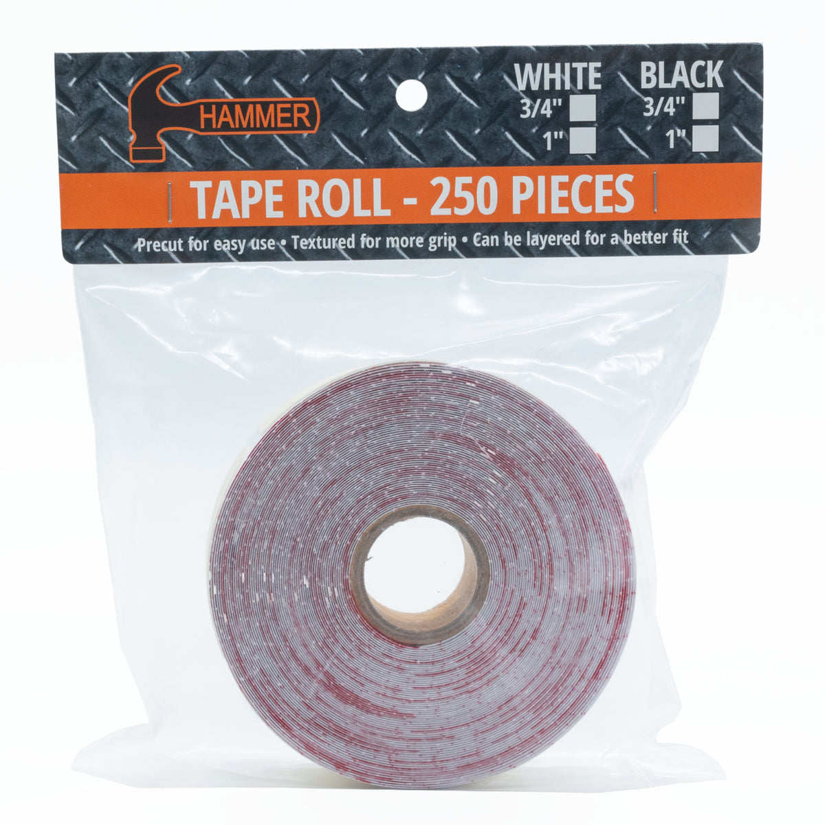 Hammer Insert Tape White Textured 250 Count Roll