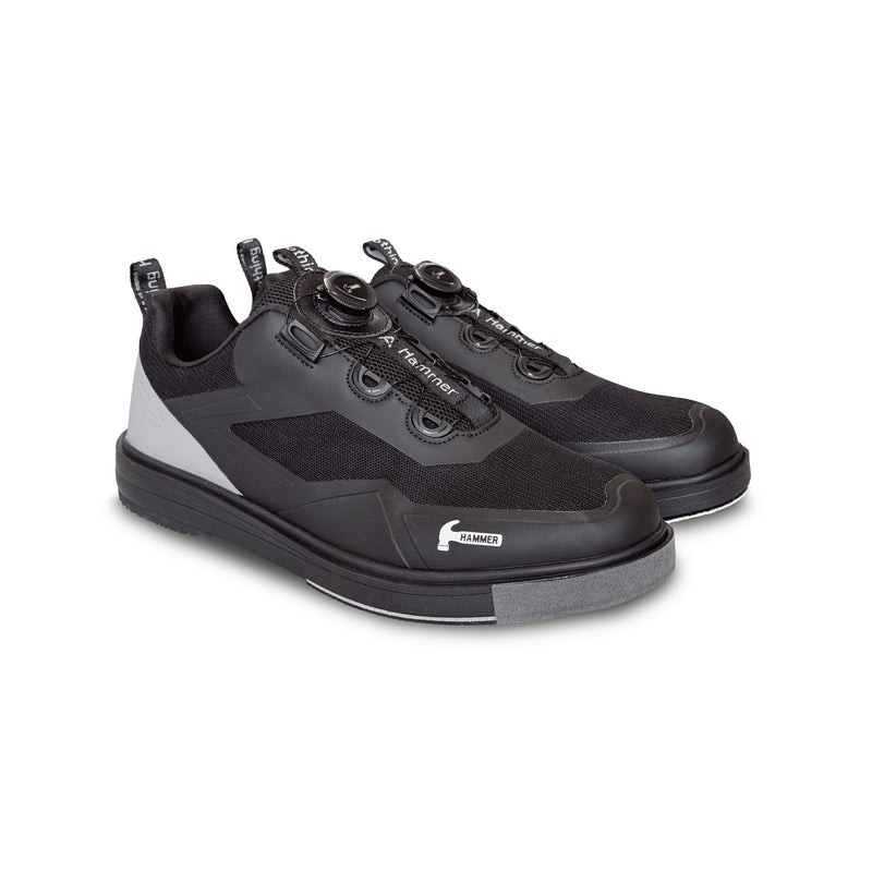 Hammer Vibe Black/Grey Mens Bowling Shoes - Left Hand Medium - Hammer Vibe Black-Grey 3qtr View Right 1600x1600