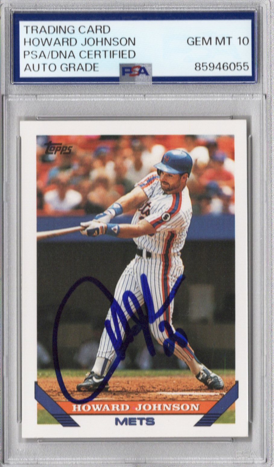 Howard Johnson Autographed New York Mets 1993 Topps #106 Card PSA AUTO GRADE GEM MT 10
