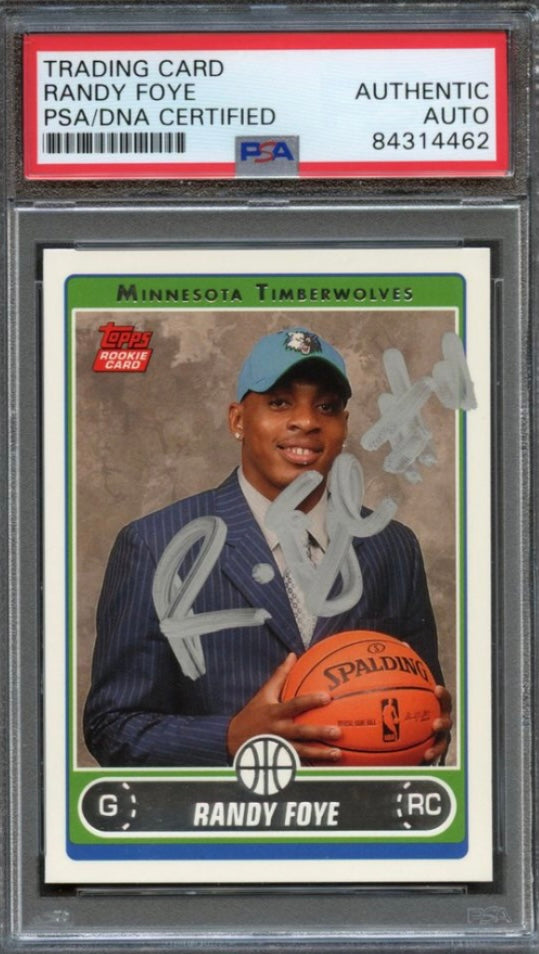 2006-07 Topps #250B Randy Foye Signed Card AUTO PSA Slabbed