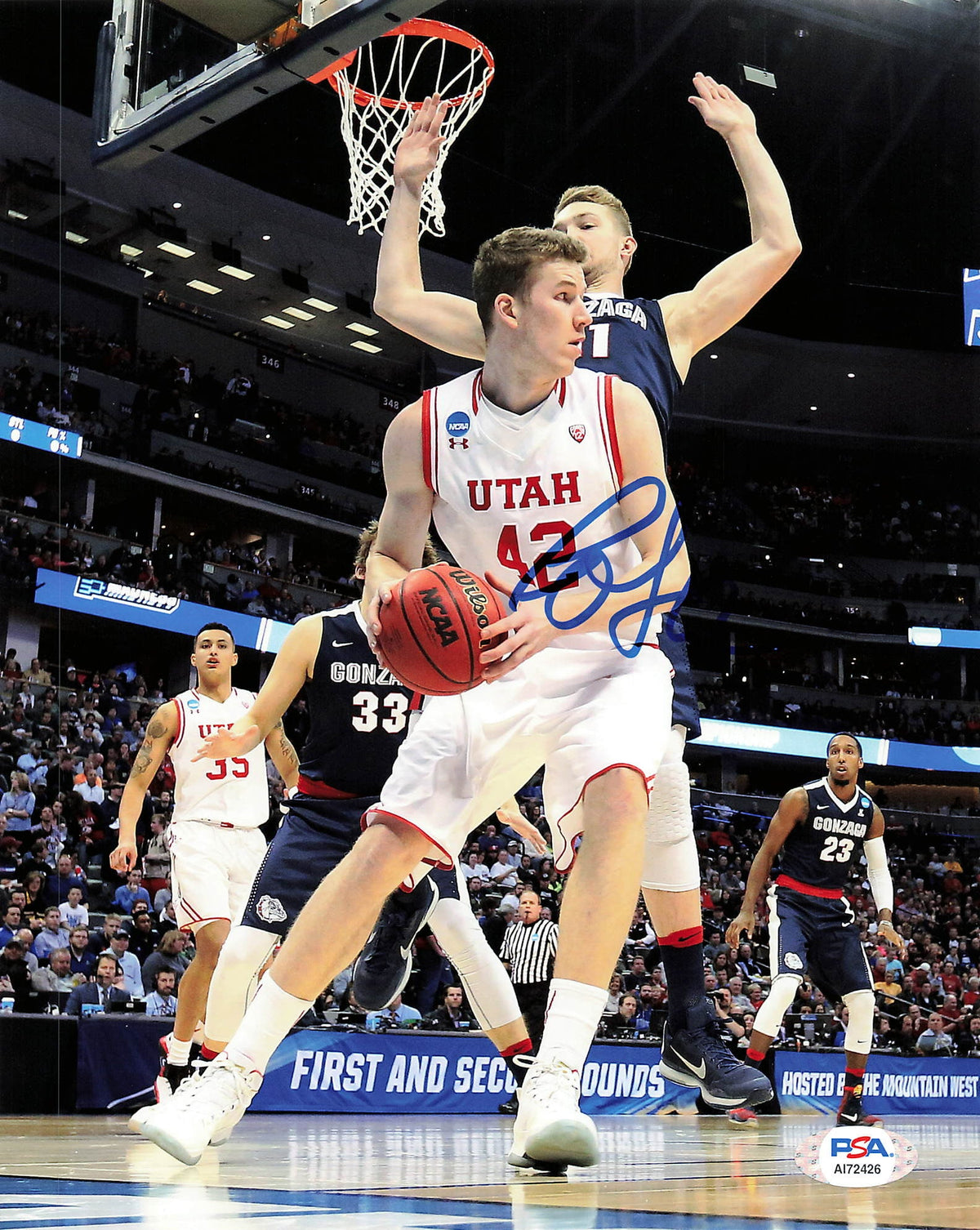 Jakob Poeltl signed 8x10  photo PSA/DNA Utah Utes Autographed