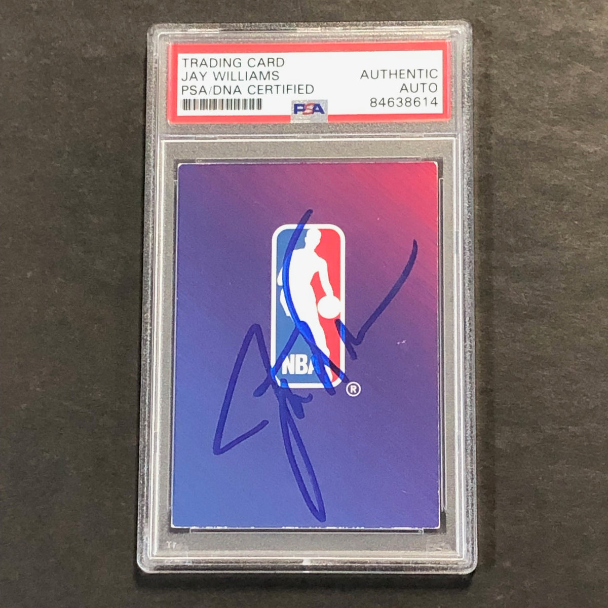 Front of Jay Williams SkyBox Answer Card #420 signed card in PSA/DNA holder