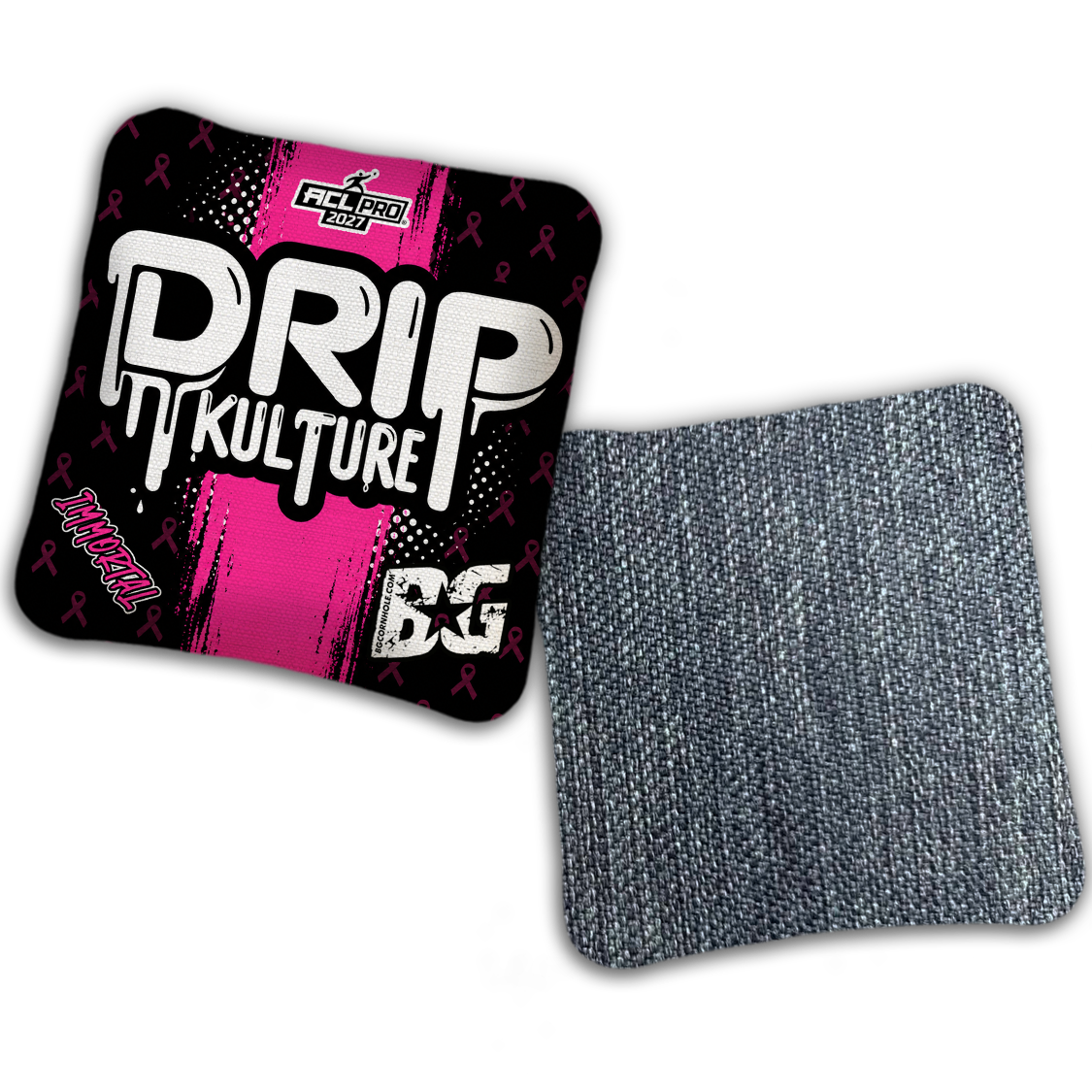 BG Cornhole DK BCA Stripe ACL Pro Cornhole Bags in Immortal - front and back