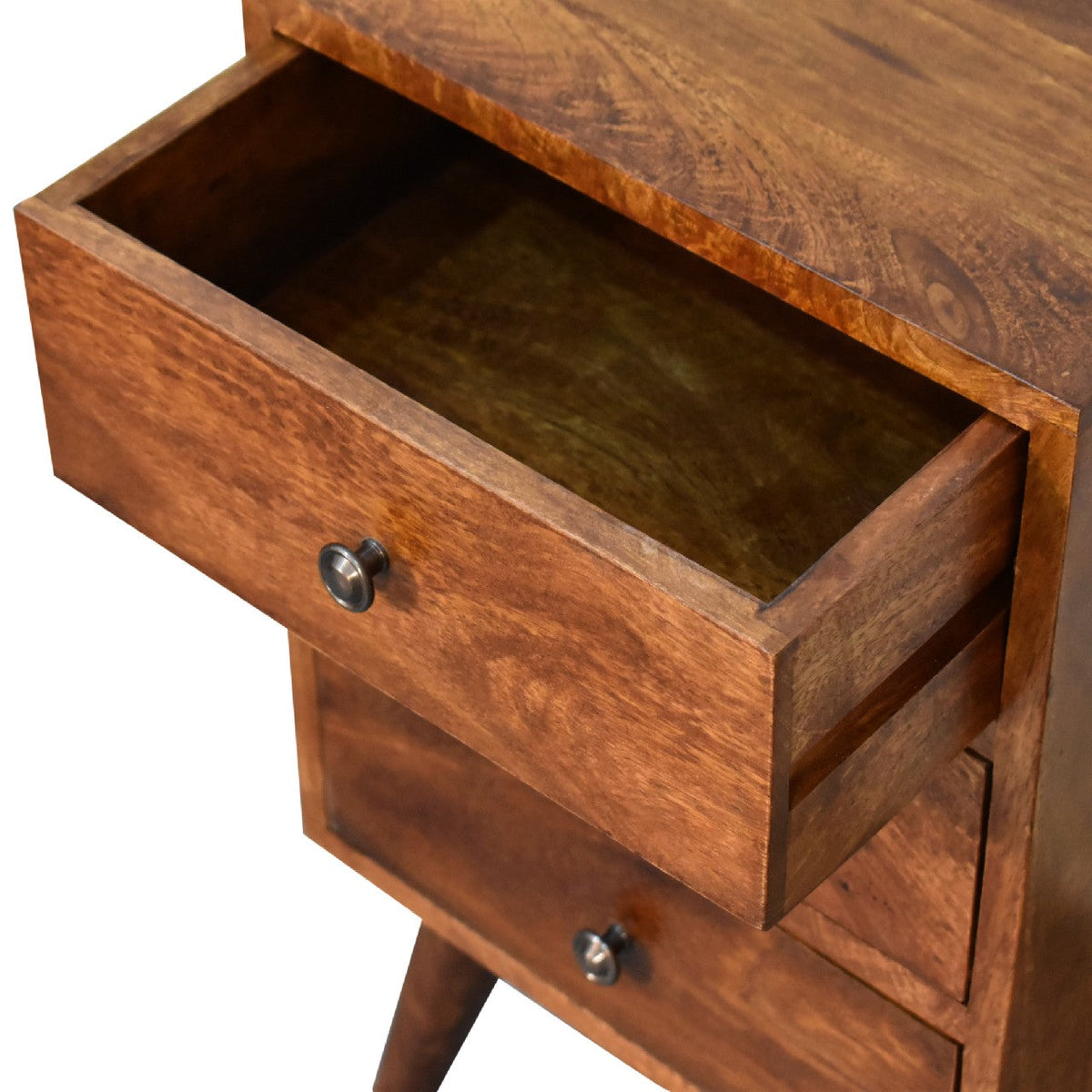 4-Drawer Chestnut Nightstand in Solid Mango Wood - View 8