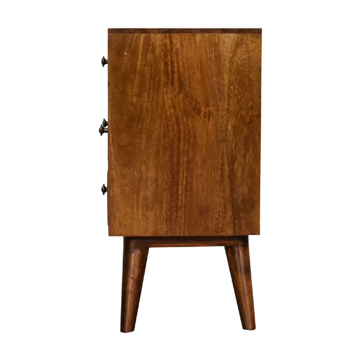 4-Drawer Chestnut Nightstand in Solid Mango Wood - View 10