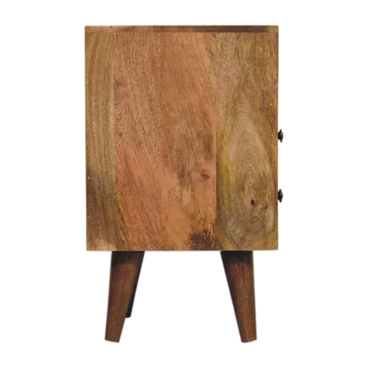 Mini Classic Mango Wood Nightstand with Open Slot and Two Drawers - View 10