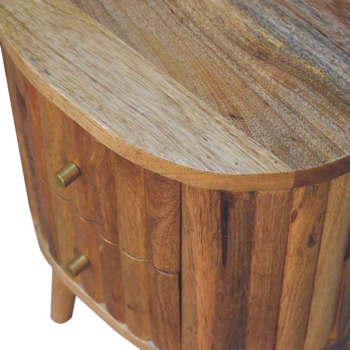 Stripe Nightstand, Solid Mango Wood, Two Drawers - View 6