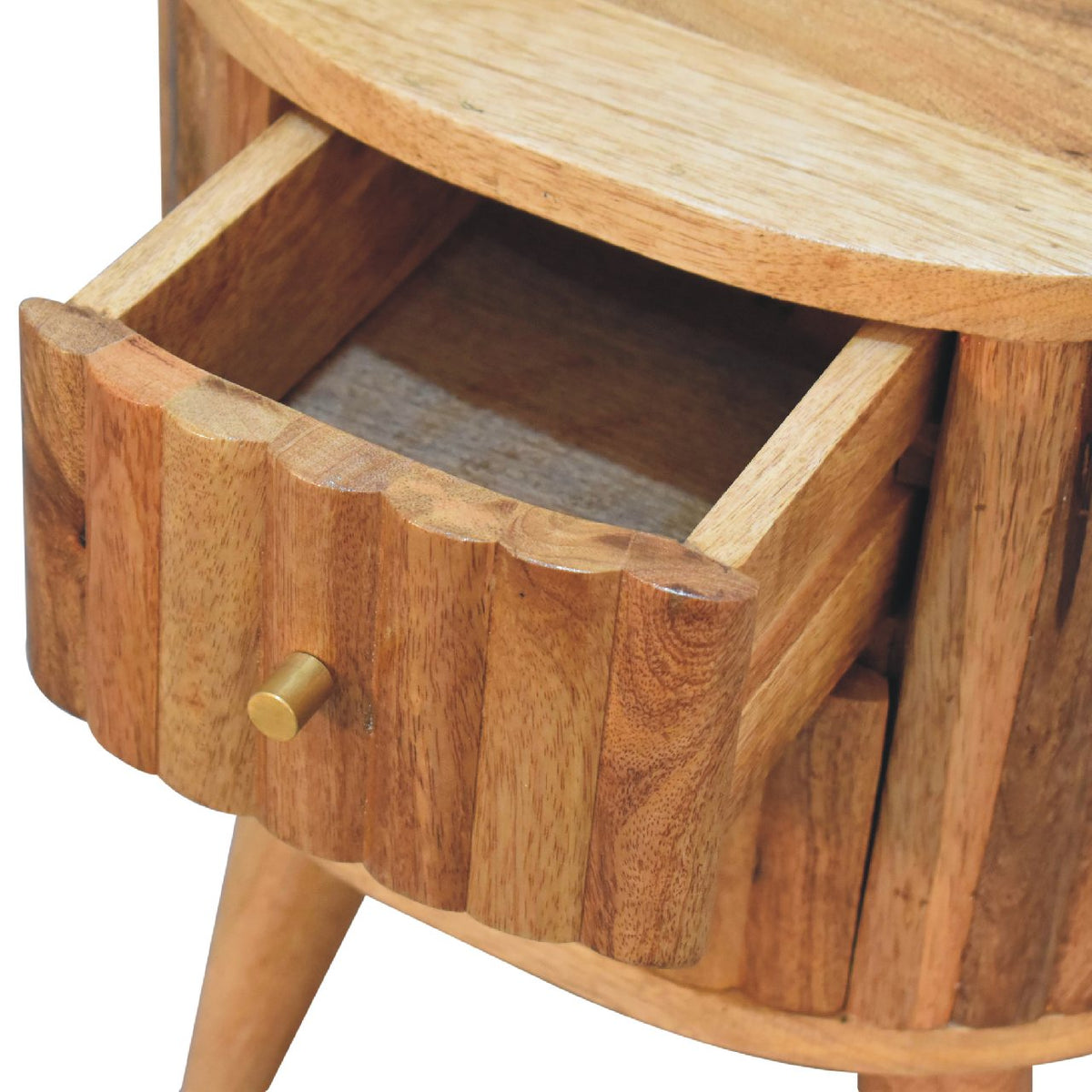 Stripe Nightstand, Solid Mango Wood, Two Drawers - View 7