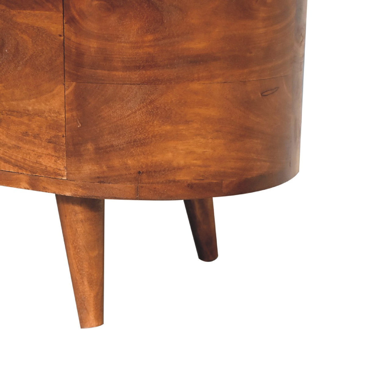 Rounded Solid Mango Wood Blanket Box - View 9