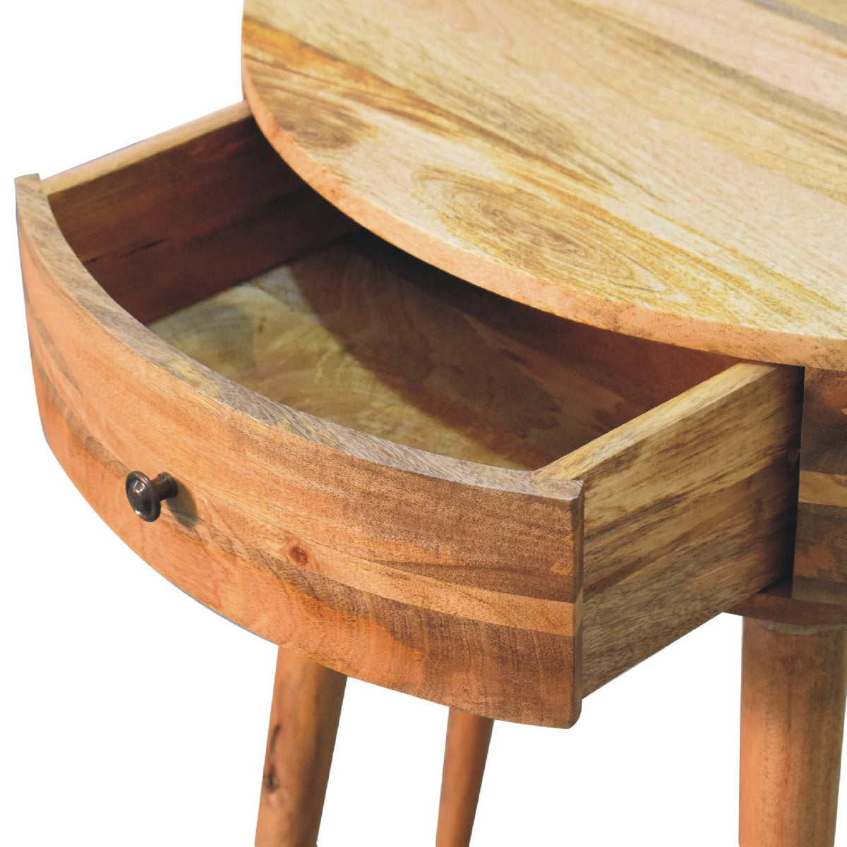Console Table with Drawer in Oak-Ish Mango Wood - View 7