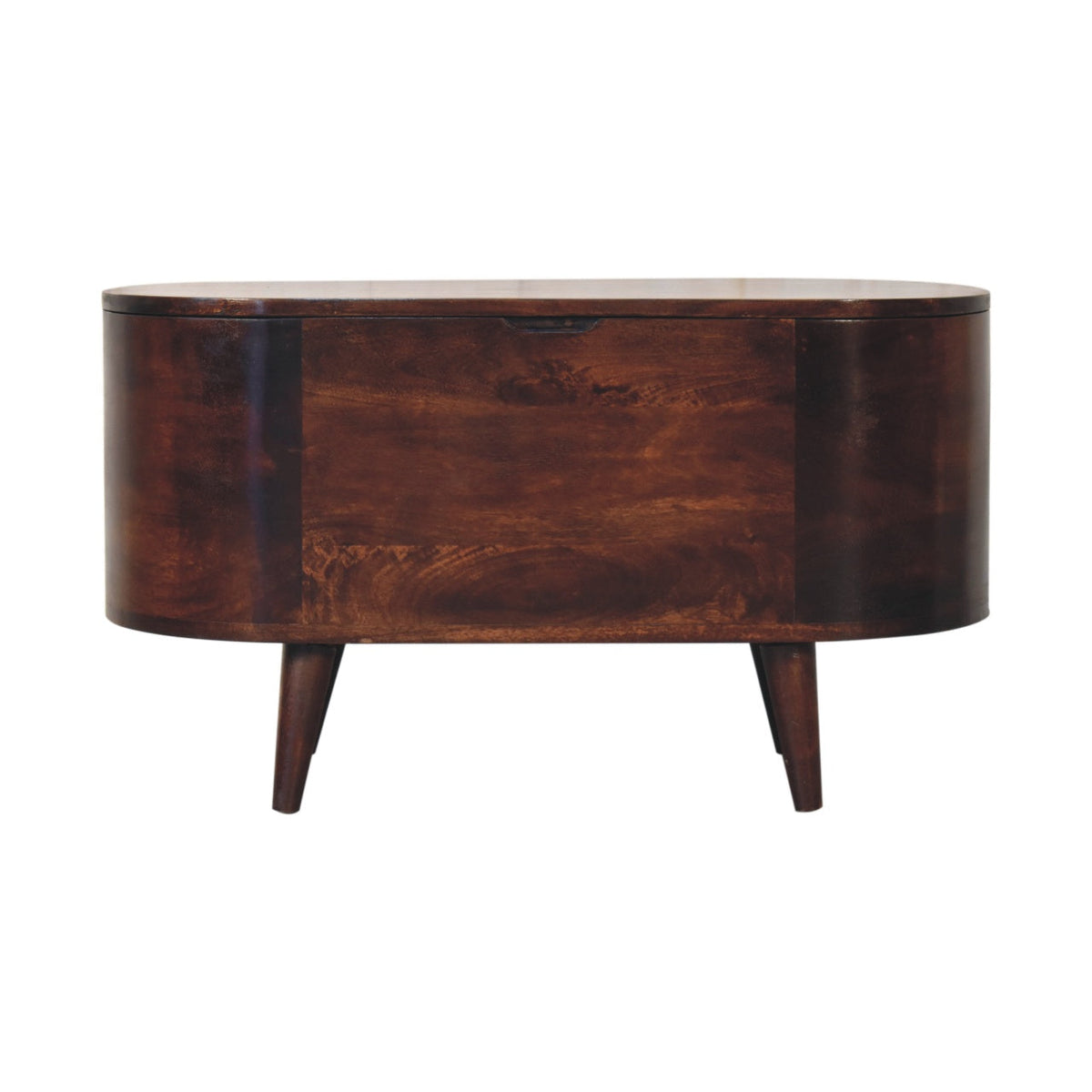 Rounded Solid Mango Wood Blanket Box - View 15