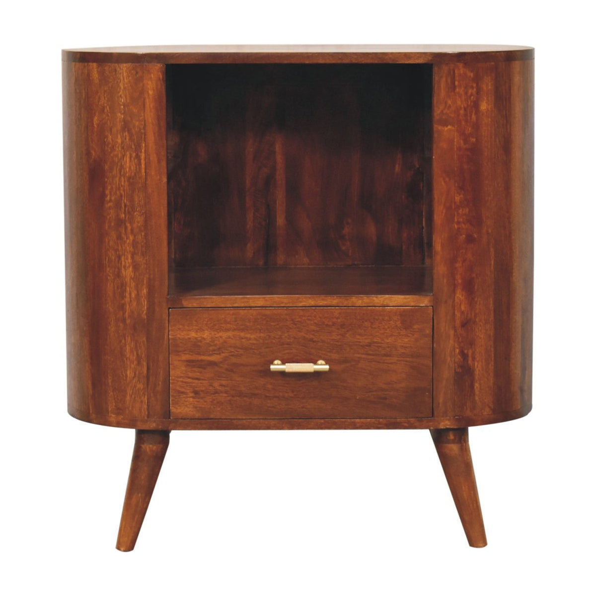 T-bar Cortez Chestnut Open Slot Cabinet - View 3