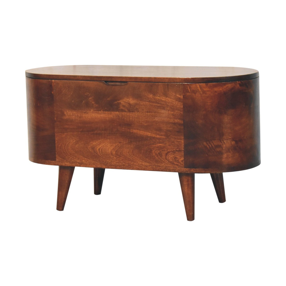 Rounded Solid Mango Wood Blanket Box - View 21