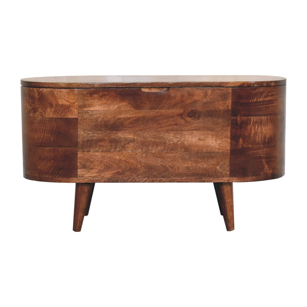 Rounded Solid Mango Wood Blanket Box - View 12