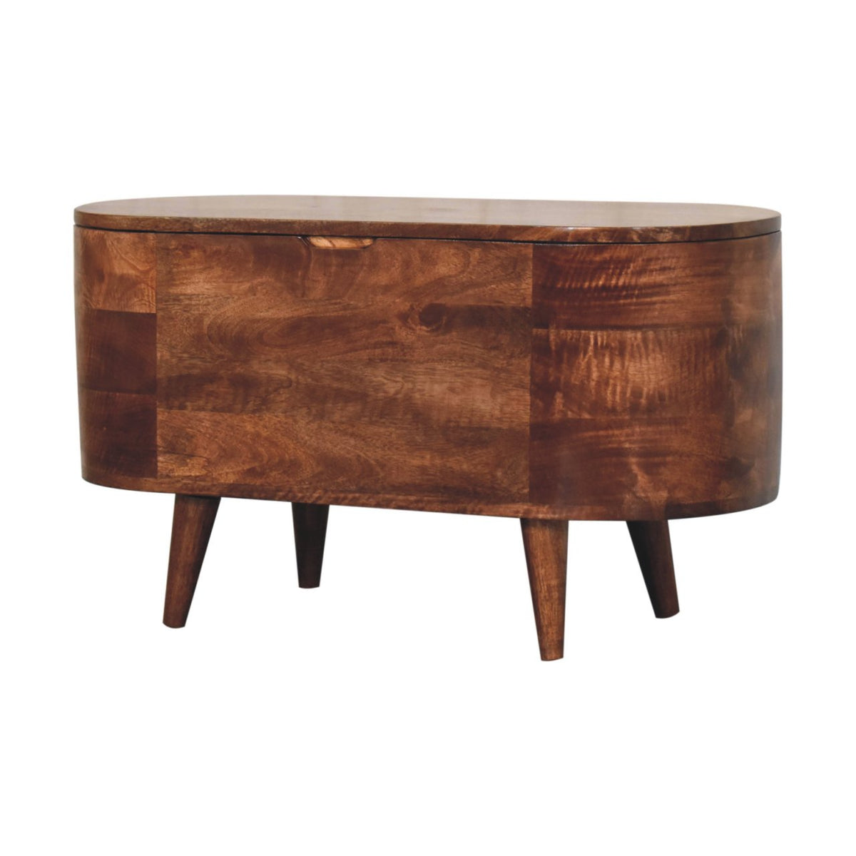 Rounded Solid Mango Wood Blanket Box - View 13