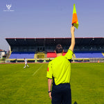 Soccer Referee Flag Pro Set Assistant Linesman Yellow Orange Checkered Flags