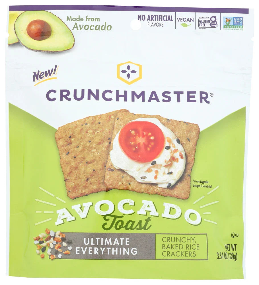 Crunchmaster Ultimate Everything Avocado Toast Crackers, 3.54 oz (Case of 12)