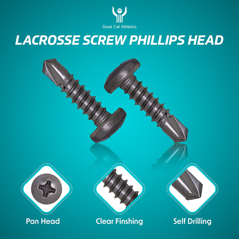 Lacrosse Screws | Pack of 30 Self Tapping Stainless Steel Philips Head Fits All Lax Heads
