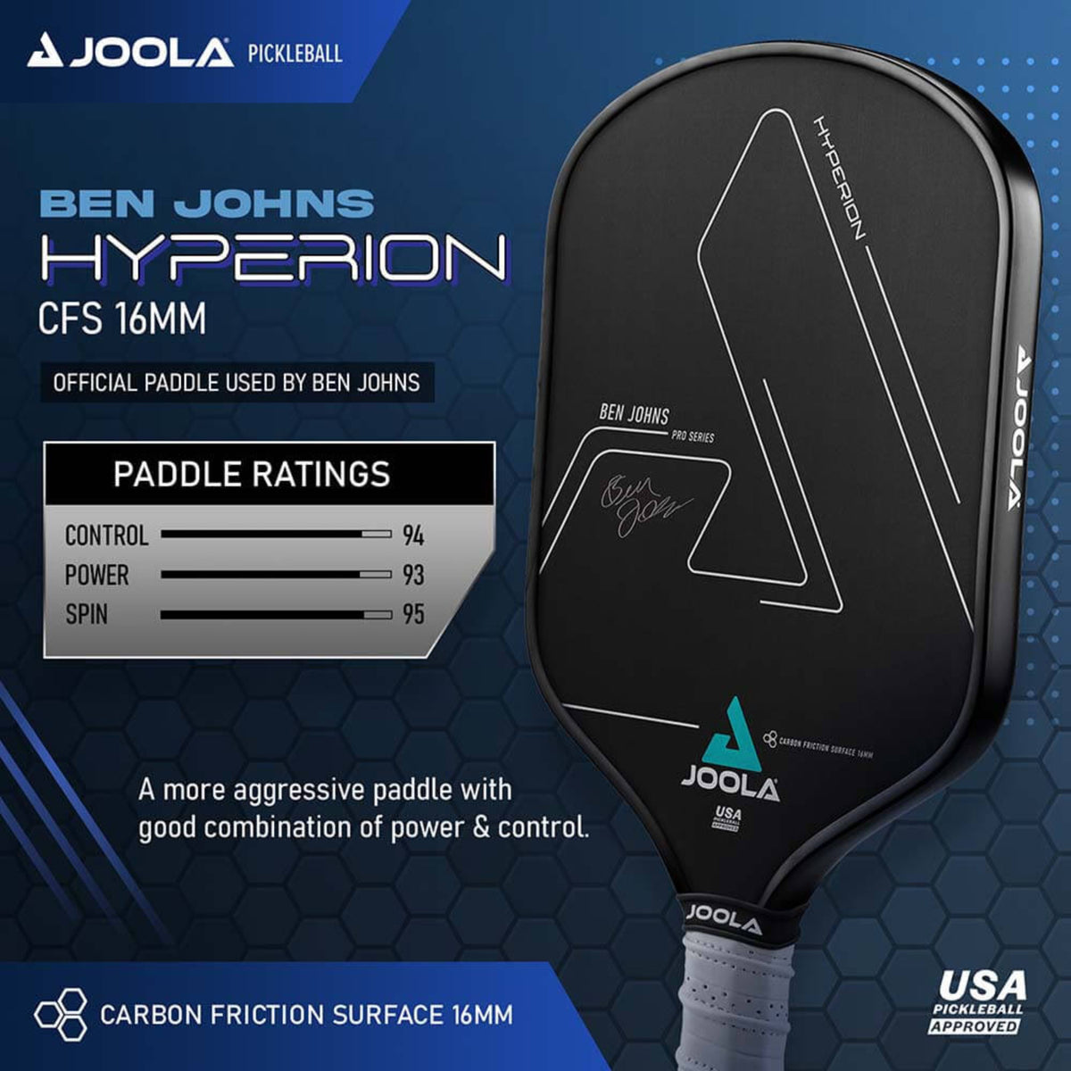 JOOLA Ben Johns Hyperion CFS 16 Graphite Paddle