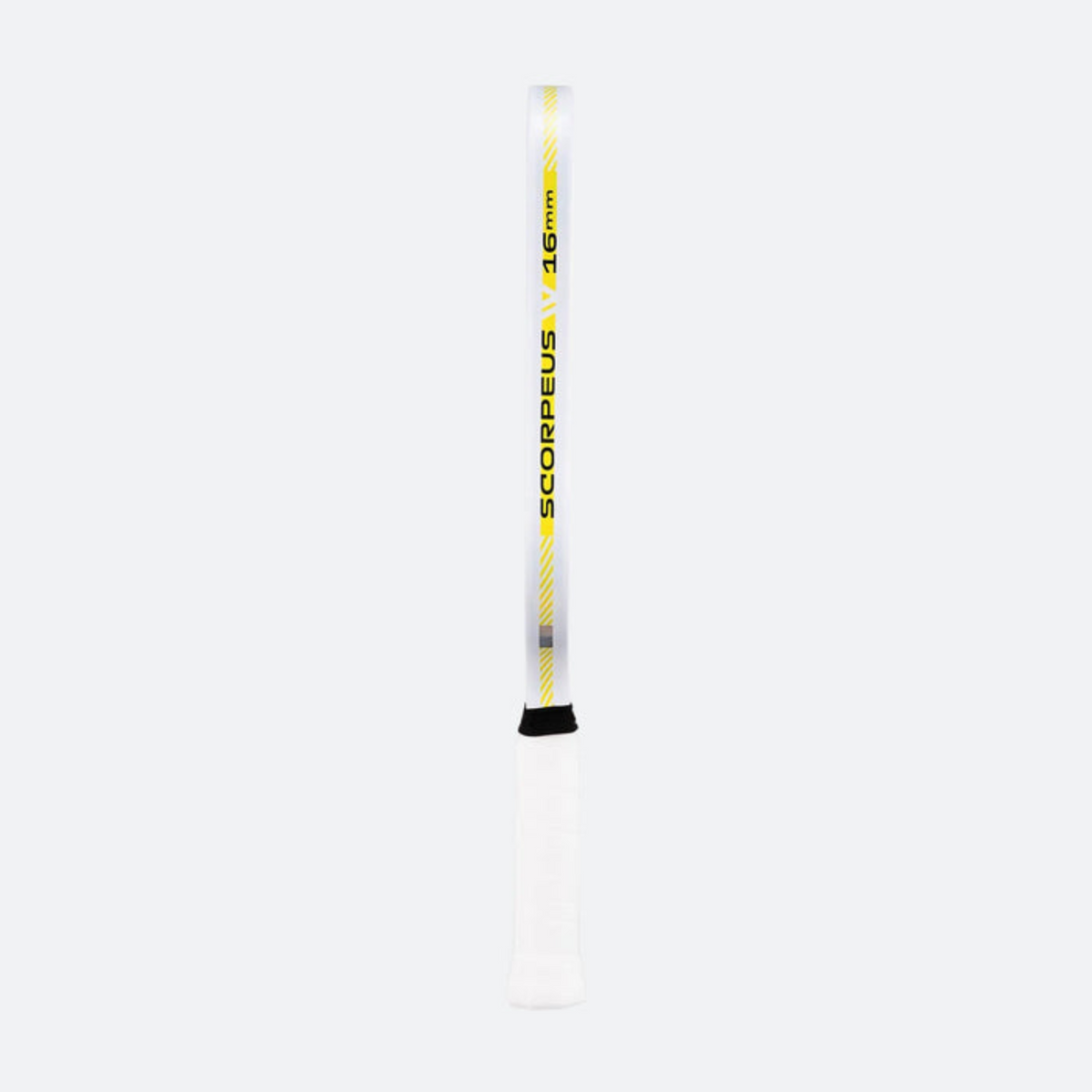 Yellow and black measuring stick with 'Scorpeus' branding on a white background