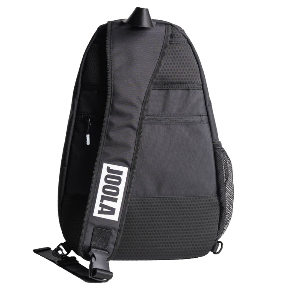 Black backpack with 'Joola' logo on a white background