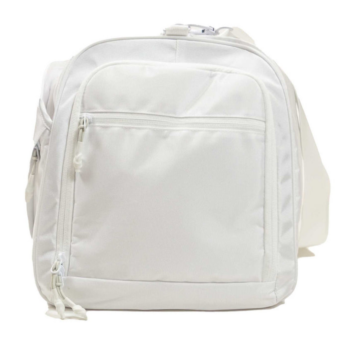 White backpack on a white background