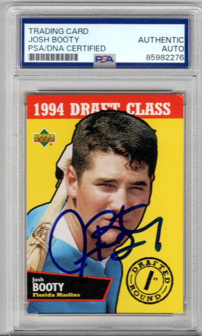 Josh Booty Autographed Florida Marlins 1994 Upper Deck Rookie Card #219 PSA AUTHENTIC AUTO
