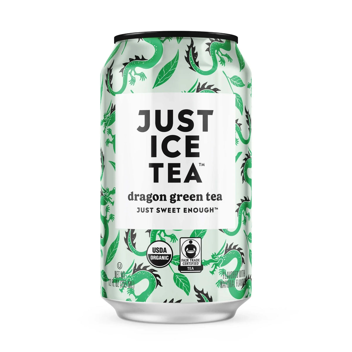 Just Ice Tea Organic Dragon Green Tea, 12 fl oz (Case of 12)