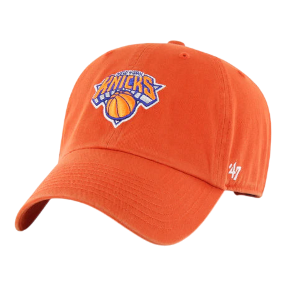 47 Brand New York Knicks Clean Up Mens Strapback Hat — Orange (ORD)