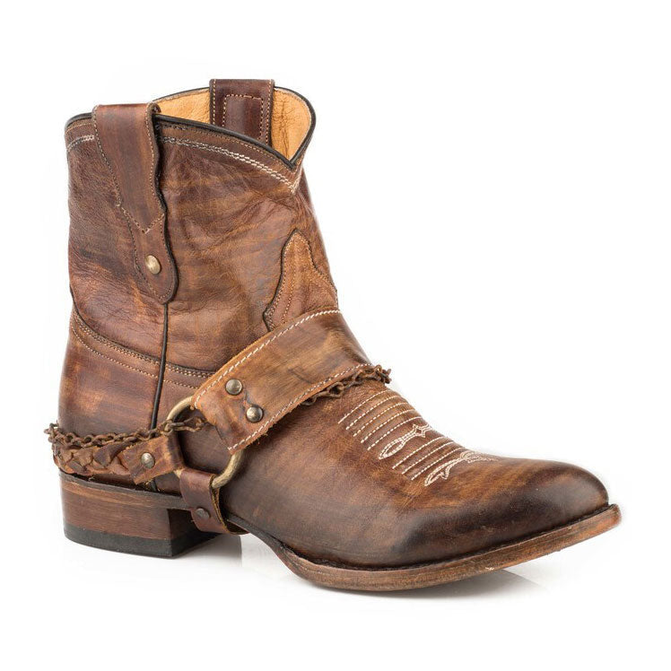 Roper Womens Vintage Brown Leather Vamp & Shaft Boots