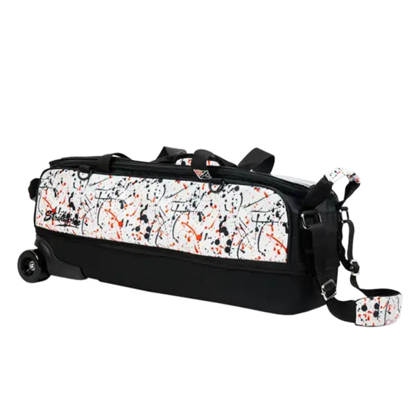 KR Dye Sub 3 Ball Slim Triple Roller Splash White Black Red Bowling Bag