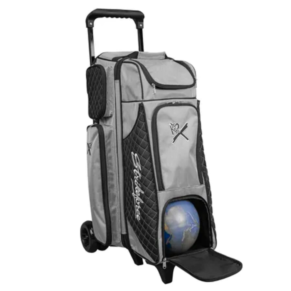 KR Strikeforce Royal Flush 4 x 4 Roller Silver Black Bowling Bag