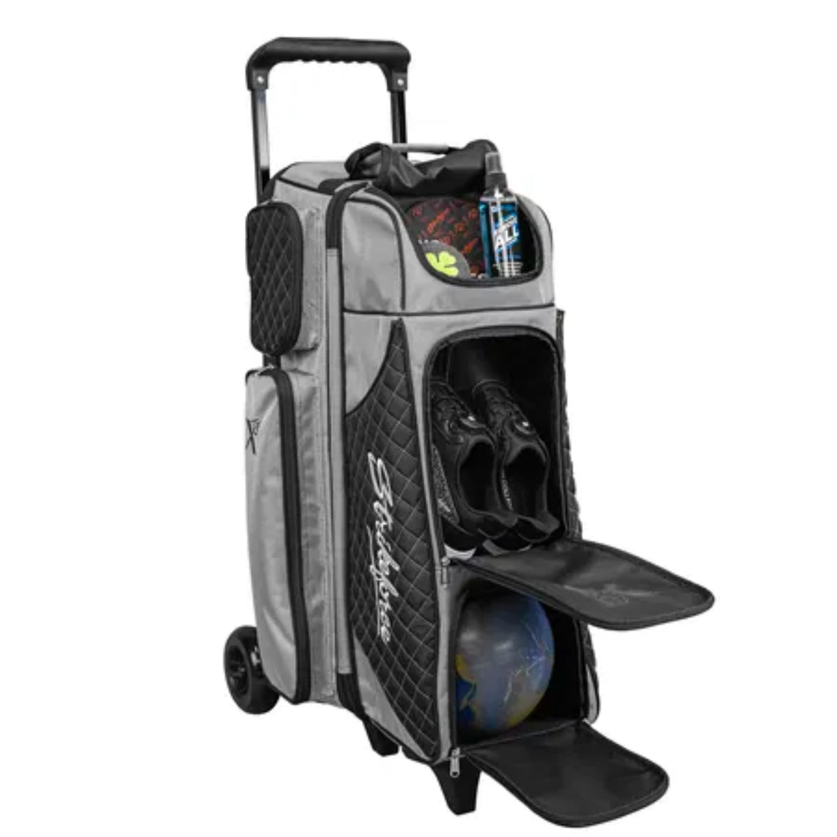 KR Strikeforce Royal Flush 4 x 4 Roller Silver Black Bowling Bag