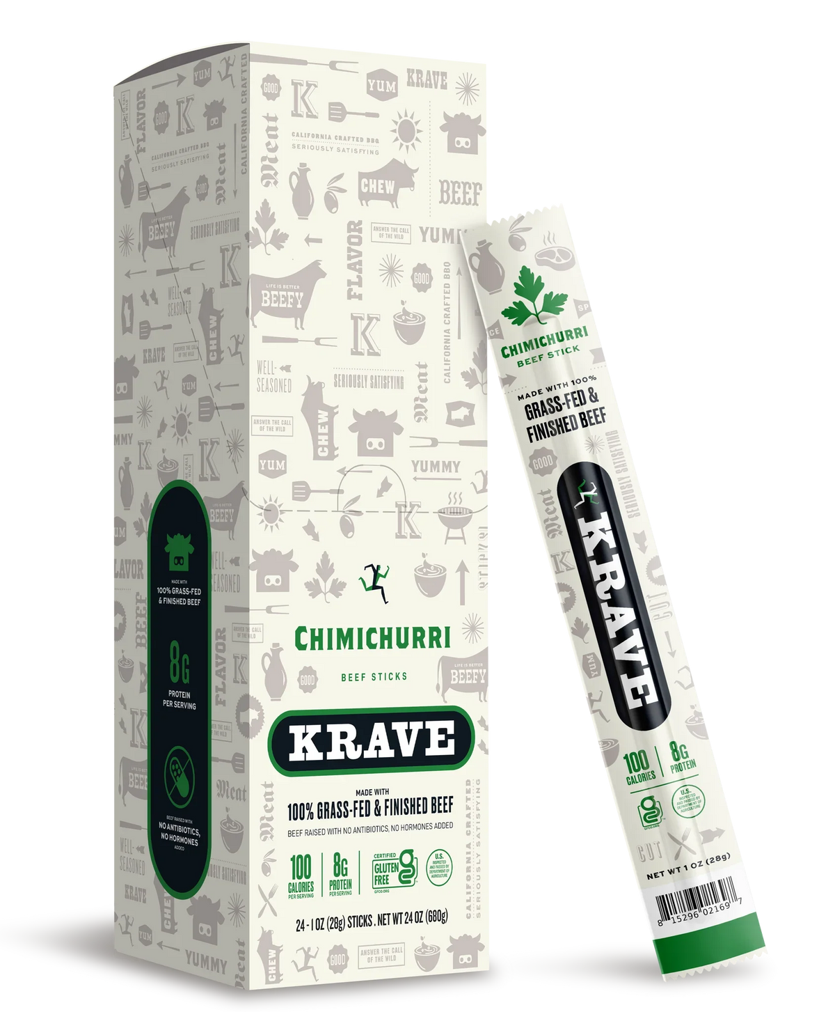 Krave Beef Chimichurri Snack Stick, 1 oz (Case of 24)