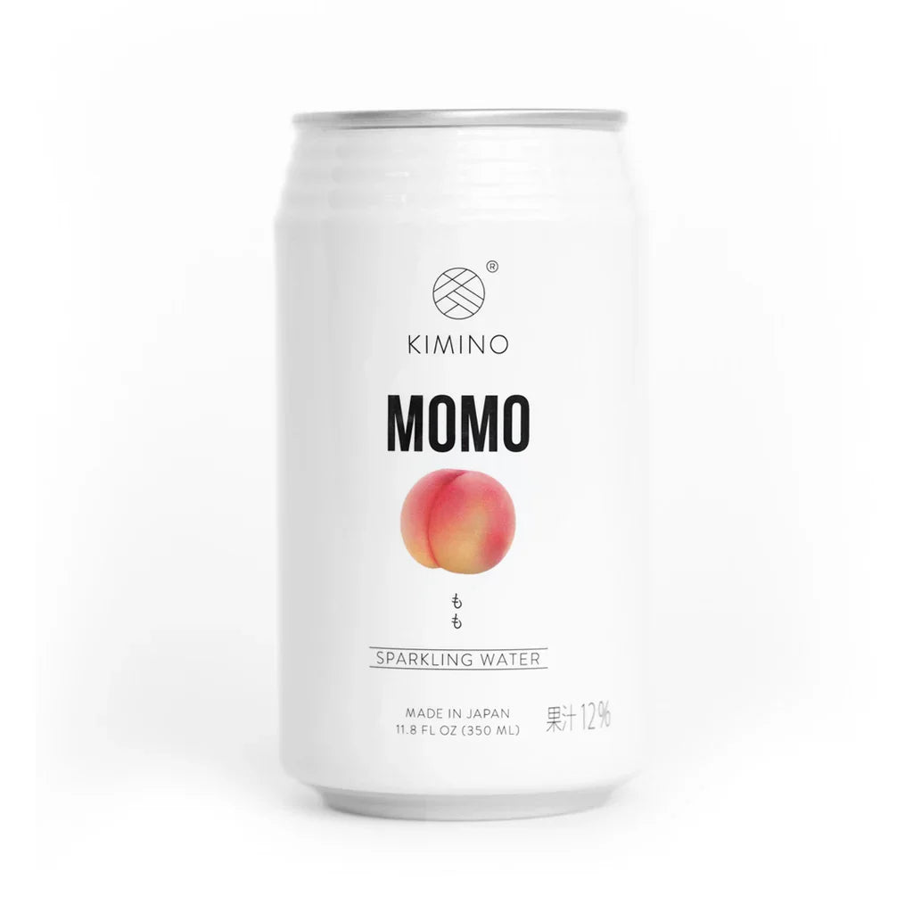 Kimino Sparkling Momo Peach Juice, 8.45 oz (Case of 12)