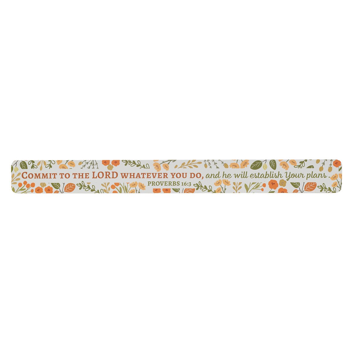 Commit to the Lord Orange Floral Large Magnetic Strip - Proverbs 16:3