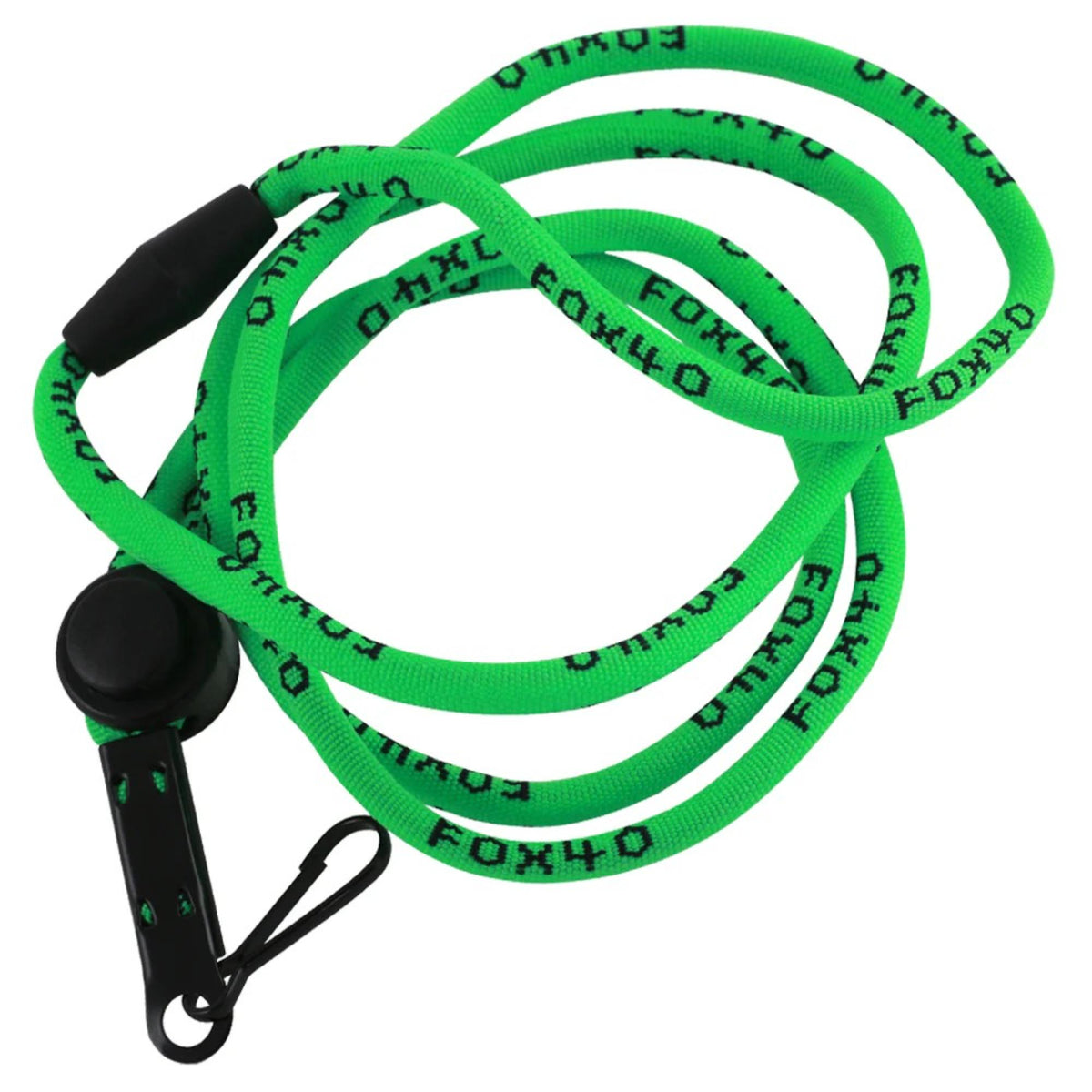 Breakaway lanyard with safety release and clip attachment for holding whistles, keys, or small gear.