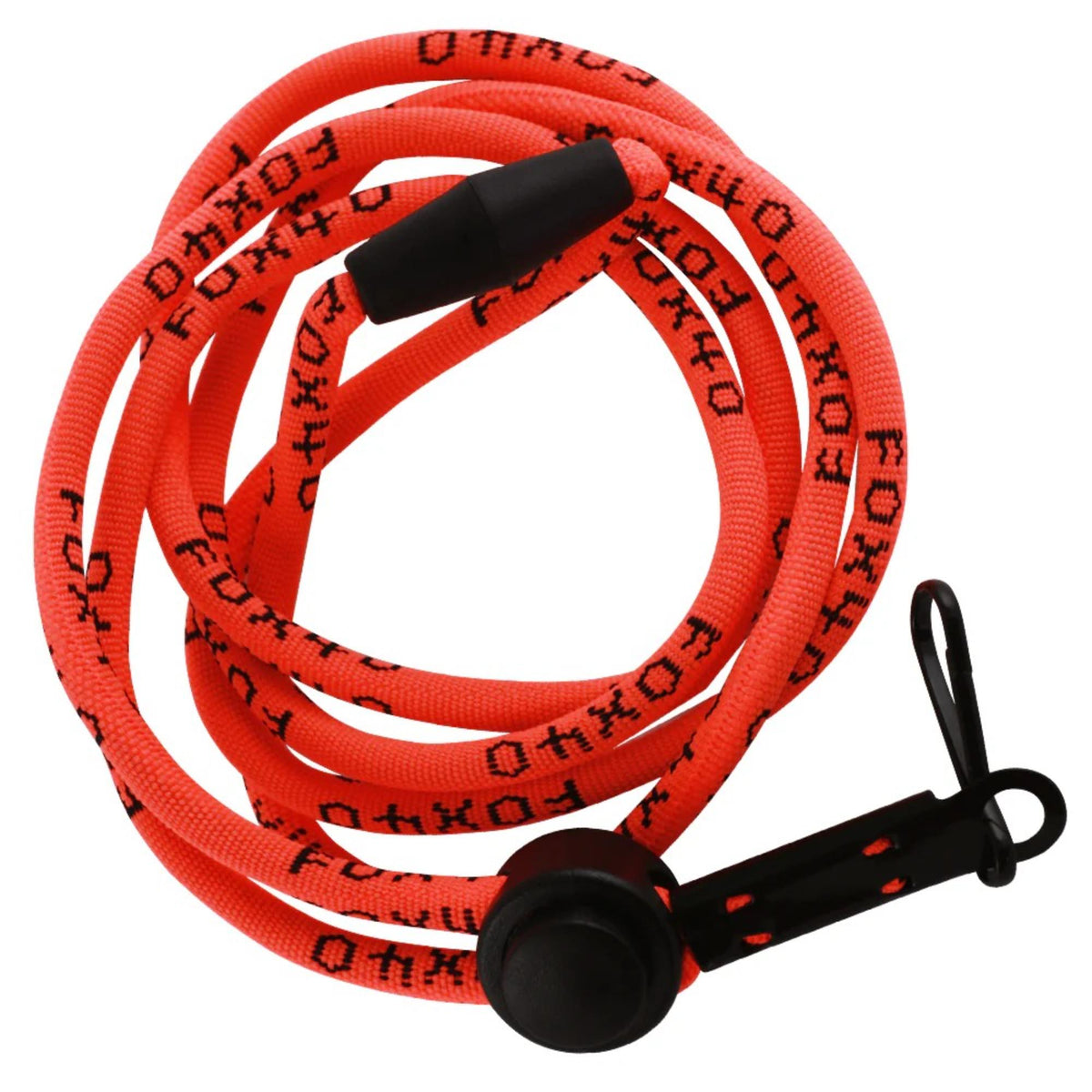 Breakaway lanyard with safety release and clip attachment for holding whistles, keys, or small gear.